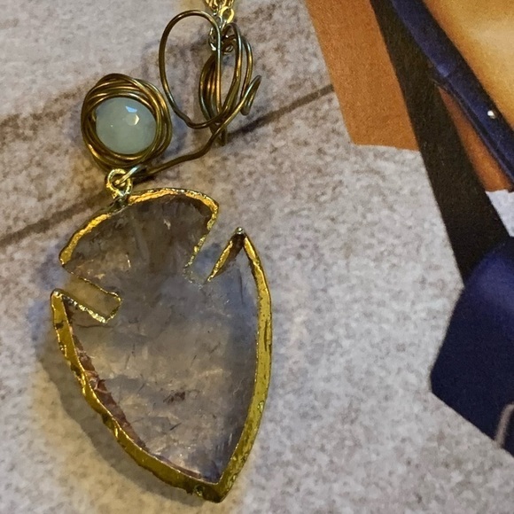 Druzy white gold plated necklace - Picture 5 of 7